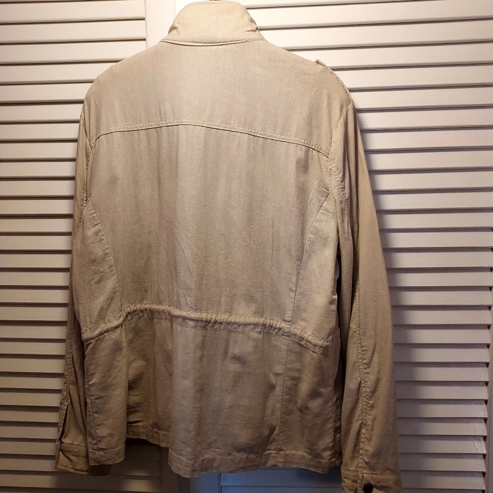 New York & Company Military/Cargo Jacket 100% Linen sz XL - Picture 4 of 8